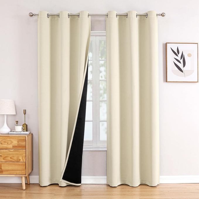 ChrisDowa 100% Blackout Curtains for Bedroom 108 Inches Long 2 Panels Set