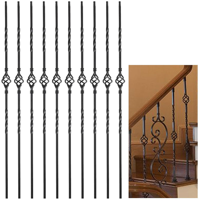 10 Pcs Wrought Iron Balusters, Single Knuckle Balusters