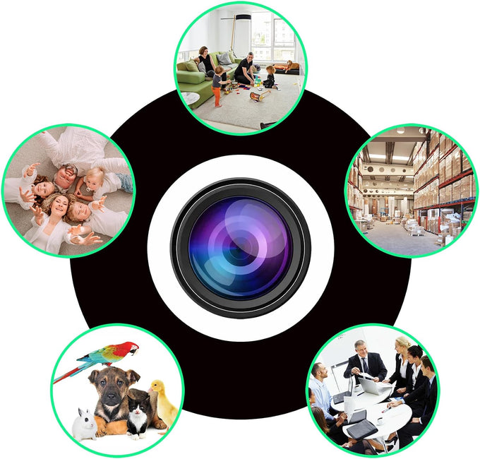 Wireless Security Camera 1080P Indoor with Smoke Detector, WiFi Smart Camera Dome Surveillance System with Night Vision,Motion Detection, for Home and pet
