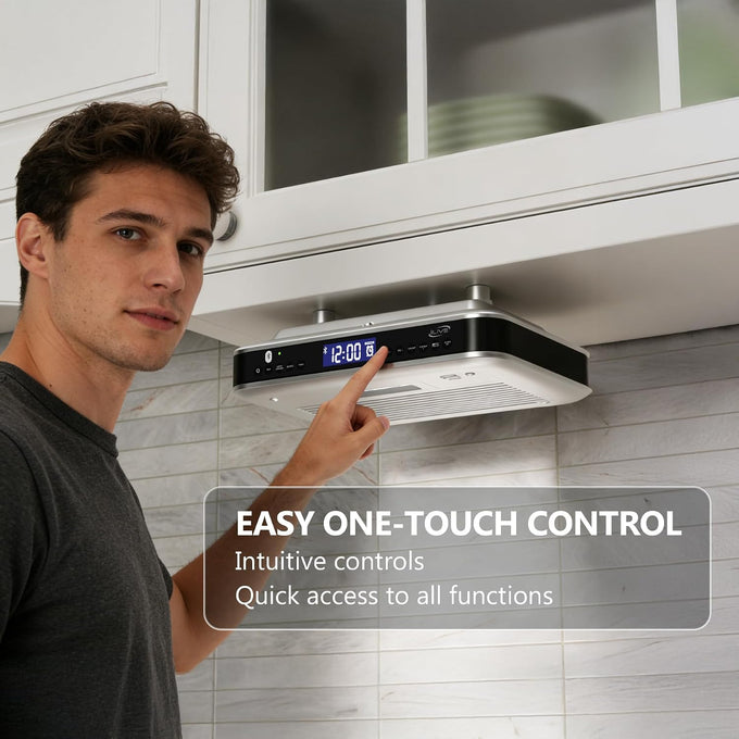 iLive Bluetooth Under Cabinet Radio with Clock, Timer & LED Kitchen Light