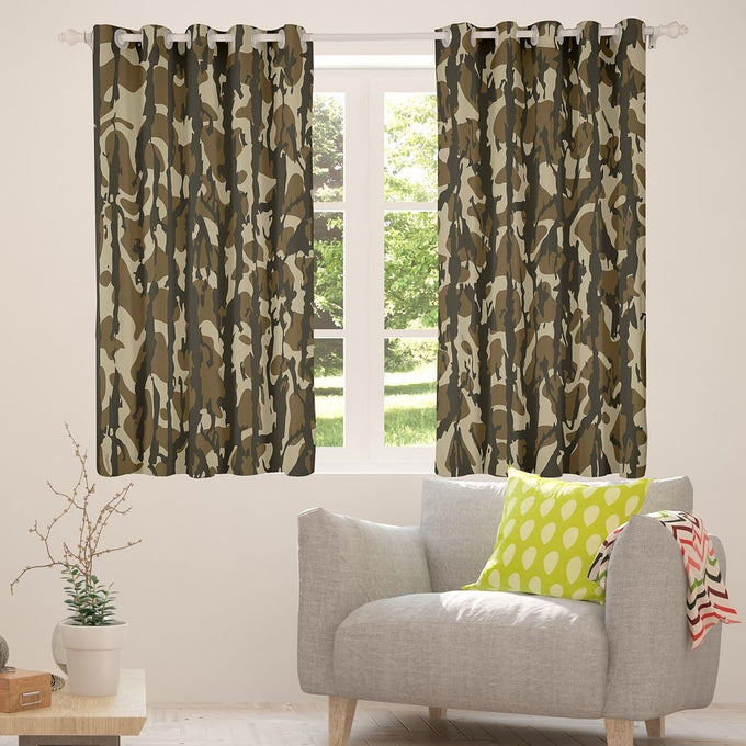 Feelyou Camouflage Camo Treatments Window Curtain 2 Panels 52 x 90 Inch