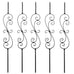 S10 - Wrought Iron Balusters – Set of 5 Deck Balusters - Decorative Metal Balusters for Decks – S Scroll - 1/2-inch Hollow Iron Spindles – Satin Black Metal Railing