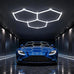 HYPERLITE Gen II Hexagon Garage Lights: 168W 16800LM 5 Grids Hexagon Led Light, 6500K Ultra Bright Honeycomb Hex Lights, Durable Design for Garage, Shop, Basement, Barber, Homegym