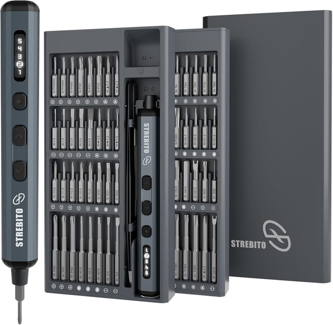 STREBITO Mini Electric Screwdriver Set, 70 in 1 Small Electric Screwdriver