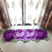 ABREEZE 4 Rose Rug Floor Runner Handmade Rug Purple Floral Mats Anti-Slip(Non-Slip) Modern Carpet Washable Floor Mats for Bedroom/Sofa/Bathroom (4 Roses Runner, Purple)