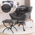 Tiita Lazy Chair with Ottoman, Comfy Reading Accent Chair, Dark Grey