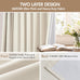 MIULEE Pinch Pleated 100% Blackout Curtains 40"x90" Long Birch 4 Panels Set