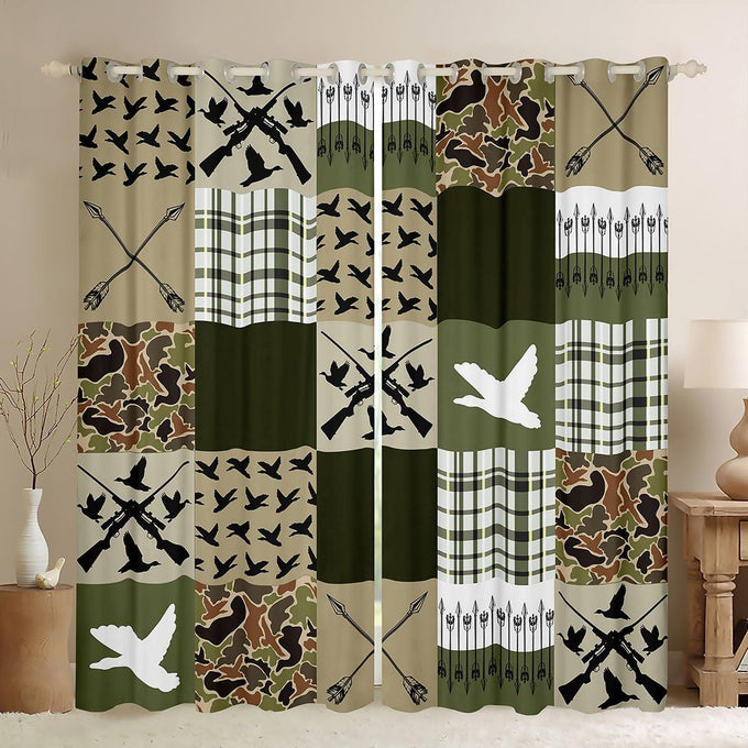 Feelyou Camouflage Camo Treatments Window Curtain 2 Panels 52 x 90 Inch