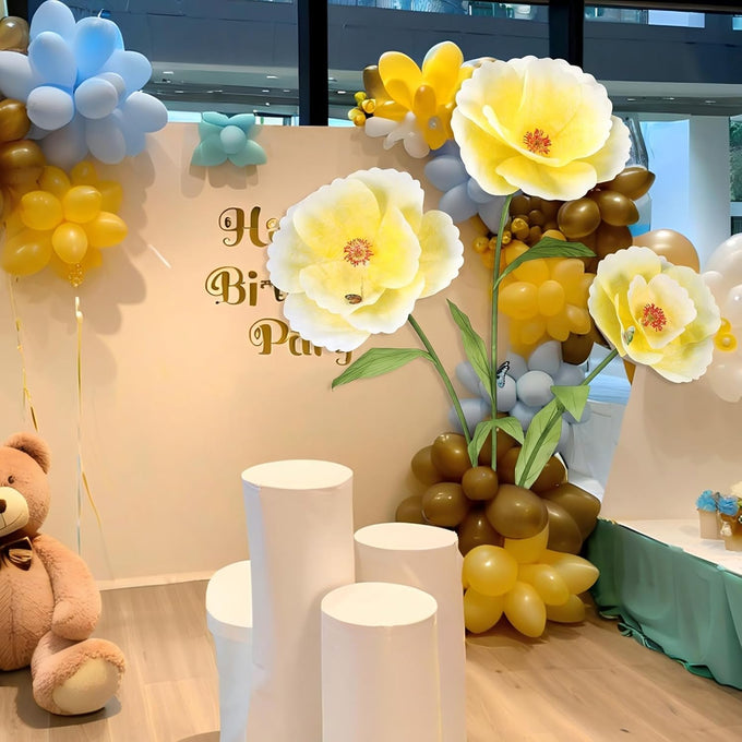 Giant Flowers for Decoration with Stand 5.9Ft Large Paper Artificial Flower