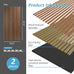 Art3d 2-Pack Fluted Acoustic Wood Slat Wall Panel, 47.2 x 23.6 Inch, Walnut