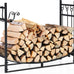 Tangkula 30 Inch Firewood Rack with 4 Tools Set, Fire Log Holder Storage Set with Brush, Shovel, Poker and Tongs, Fireplace Log Rack with Kindling Holders for Indoors and Outdoors
