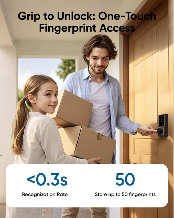 eufy Security Smart Lock C33, Keypad Door Lock with Handle, Built-in Wi-Fi