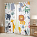 Feelyou Kids Zoo Animal Window Curtains Cute Wild Animals Curtains for Bedroom Cartoon Safari Wild Window Drapes for Boys Girls Teens Exotic Natural Theme Window Treatments, 52x84 Inches,2 Panels