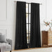 PRIMROSE Black Curtains 120 inch for Living Room Velvet Drapes Blackout Rod Pocket Back Tab Window Treatment Semi Room Darkening Decor Curtains for Bedroom Set of 2 Panels
