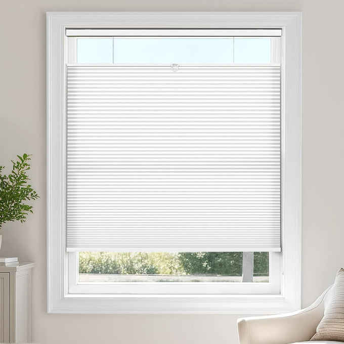 LazBlinds TDBU Cellular Shades, Light Filtering-White, 36" W x 64" H