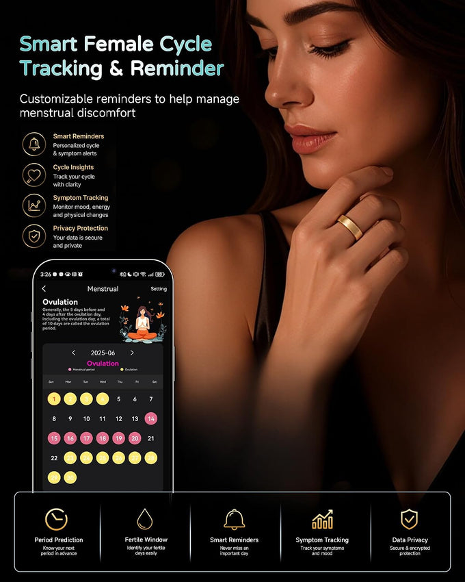 Smart Ring for Women Men - Gen 4 SR06 with 24-Hour Sleep Tracking