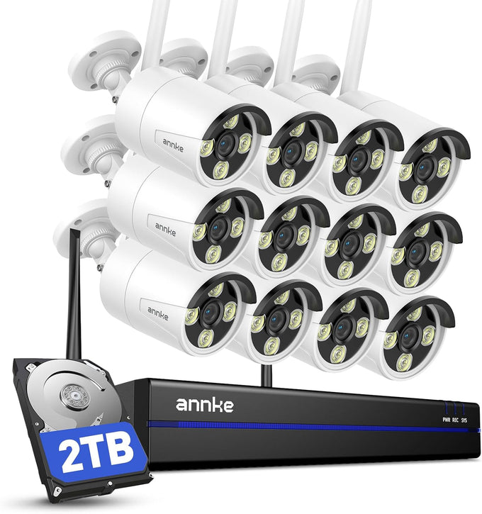 ANNKE 16CH 4K NVR with 4 x 3MP Outdoor Wireless Security Camera System, 1TB