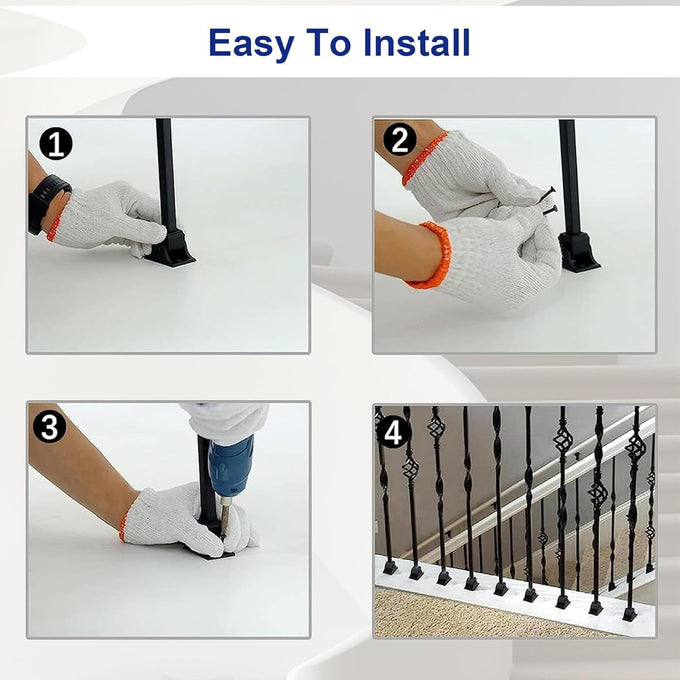 Sidasu 16-Pack Wrought Iron Stair Balusters, 44" Basket Twist Design
