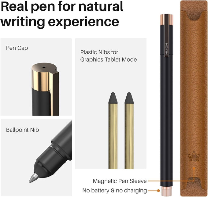 HUION Note Digital Notebook with Real-Time & Offline Sync, Battery-Free Pen