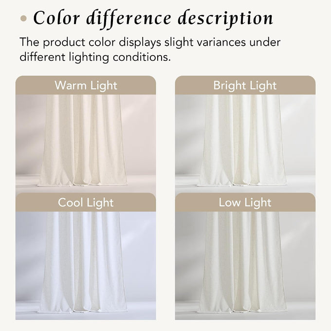 NICETOWN Thick Linen Curtains 96 Inches Long for Living Room 2 Panels Set, Back Tab/Rod Pocket with Pleat Tape Privacy Added Window Treatments for Farmhouse/Bedroom, Vanilla, W55 x L96