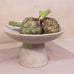 Shelf & Nook Ceramic Pedestal Bowl – Large Decorative Footed Bowl for Fruit, Keys, Entryway Table, Kitchen Island Centerpiece – Off-White Matte Stoneware, Modern French Farmhouse Decor