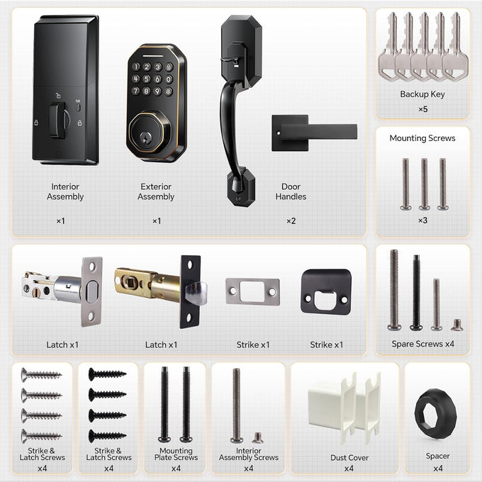 Ulecoce SL03 Front Door Lock Set, Keyless Entry Door Lock,Oil Rubbed Bronze