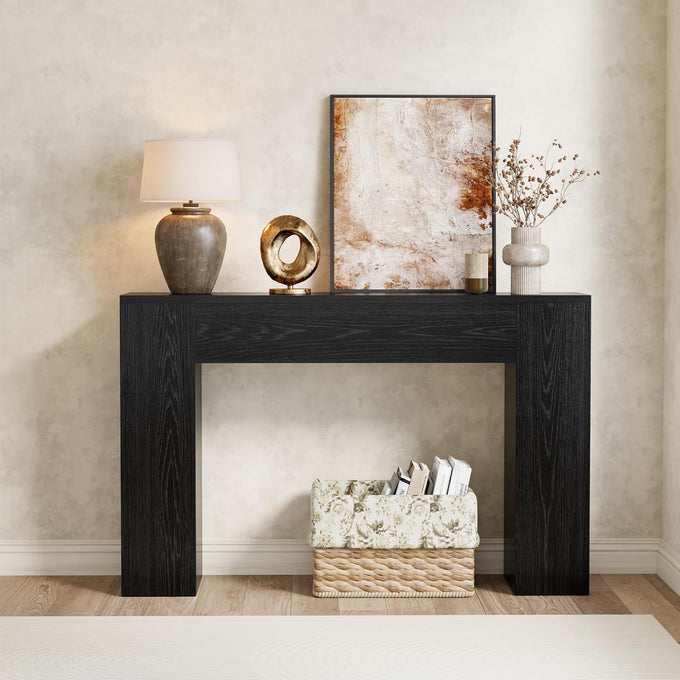 Epecoya 43-Inch Wood Console Table for Entryway, Light Oak Brown