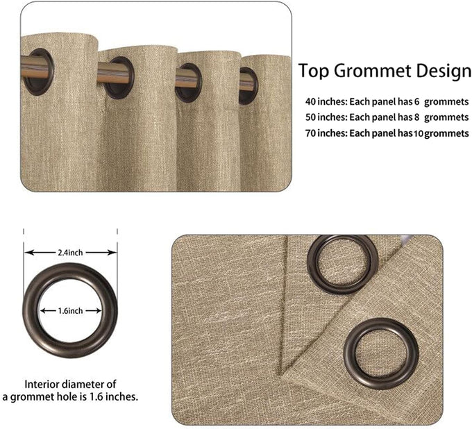LORDTEX Linen Look Textured Blackout Curtains with Thermal Insulated Liner