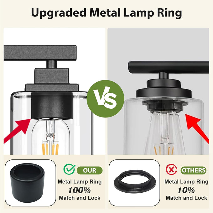 Matte Black Bathroom Light Fixtures, 5-Light Vanity Lights over mirror