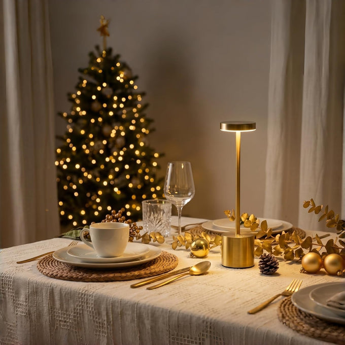 Cordless Table Lamp Set of 2, Gold Rechargeable Table Light