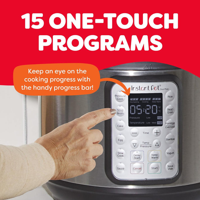 Instant Pot Duo Plus 6 Qt 9-in-1 Electric Pressure Cooker, Stainless Steel