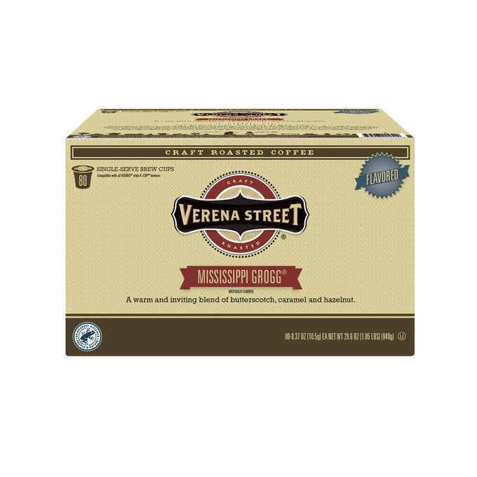 Verena Street Mississippi Grogg, Single Cup Pods (80 Count) Flavored Coffee