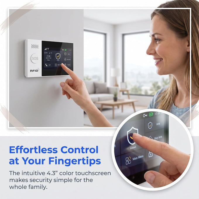 WiFi Wireless Alarm System for Home Security - 24/7 Protection Smart Device
