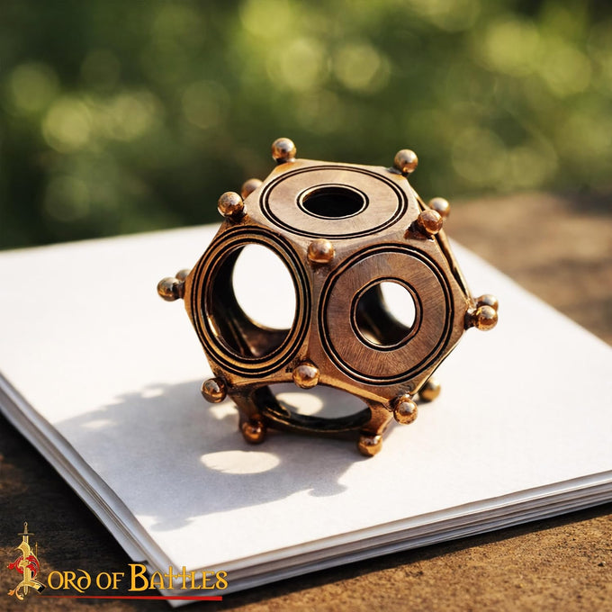 Lord of Battles Roman Bronze Metal Dodecahedron | Lost-Wax Cast Ancient Artifact Replica | Mysterious Relic for Collectors & History Lovers - 82 Grams (Solid Bronze (Antique))