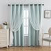 Anytime Double Layer Blackout Curtains 2 Panels，52Wx108L，Cream