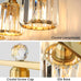 3-Light Gold Bathroom Light Fixtures,Modern Bathroom Vanity Lights Fixture with Clear Crystal Glass Shade, Modern Crystal 3 Lights Wall Sconce for Mirror Bedroom Living Room