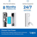 Tapo 2K+ Wired or Battery Powered Smart Video Doorbell with Chime, D225