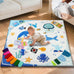 TINYHARBO Premium Foam Baby Play Mat 71x59, 4 Developmental Zones Play Mat with Removable & Machine Washable Cover, Extra Thick Padding Playpen Mat, Easy to Clean for Infants, Toddlers & Babies