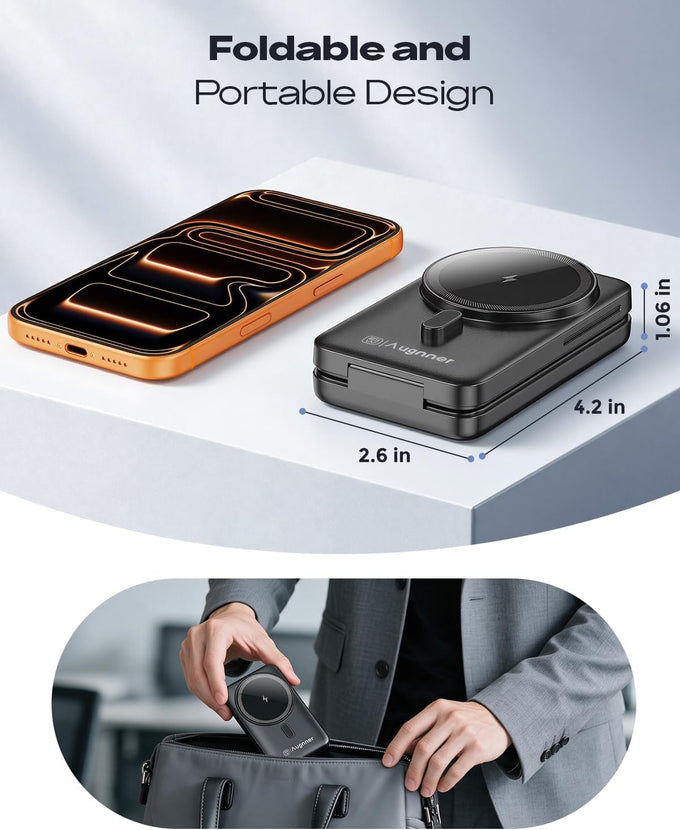 25W Travel Charger 3 in 1 Foldable Magnetic Wirelss Charging Station