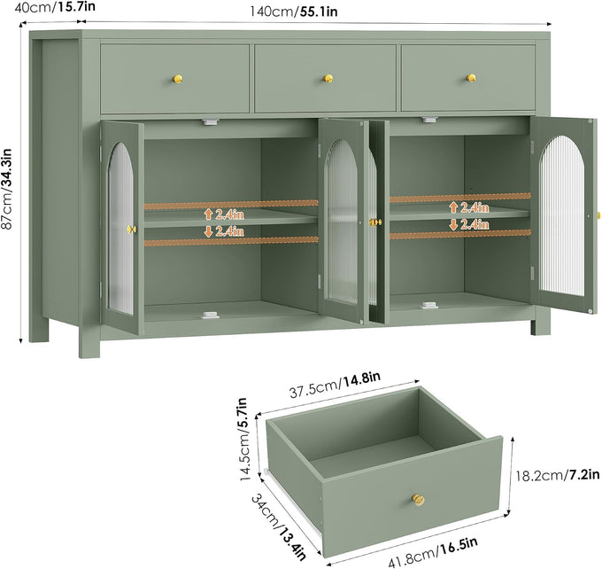 FINETONES Buffet Cabinet with Storage, Kitchen Storage Cabinet for Home