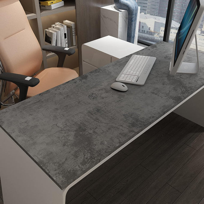 3YECAO 16"×118" Thick Blue Grey Peel and Stick Concrete Wallpaper 3d Faux Gray Concrete Contact Paper Vinyl Wrap DIY Self Adhesive Matte Grey Cement Wallpaper Tile Sticker for Countertops Walls Drawer