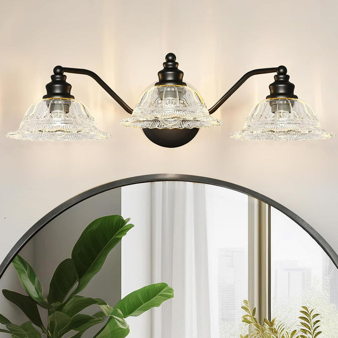 Redluck 3-Light Vintage Bathroom Light Fixtures, Vanity Lights Brass Gold