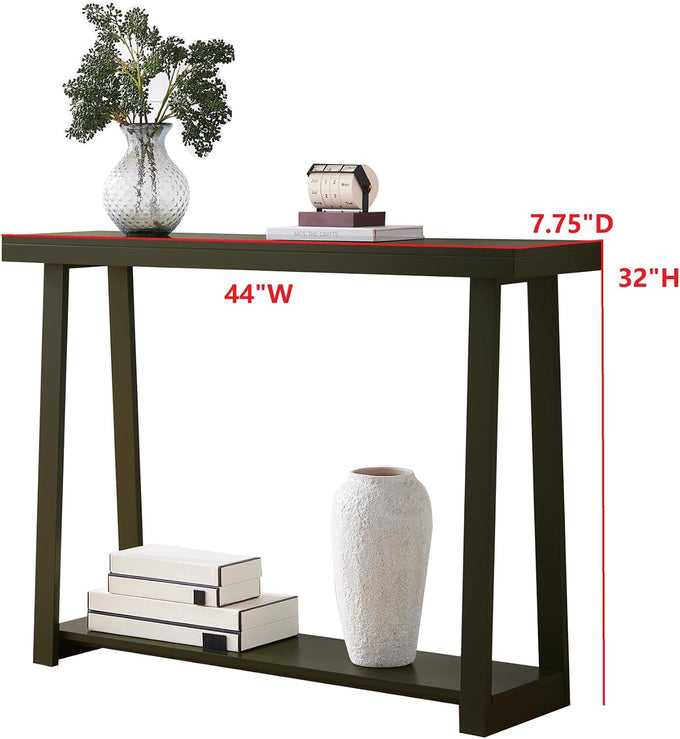 Kings Brand Furniture Emma Narrow Console Table, 44-Inch Wood Entryway Table for Hallway, Living Room, Behind Sofa, Modern Accent Sofa Table for Foyer, Space Saving Design (Caviar, 44 inches)