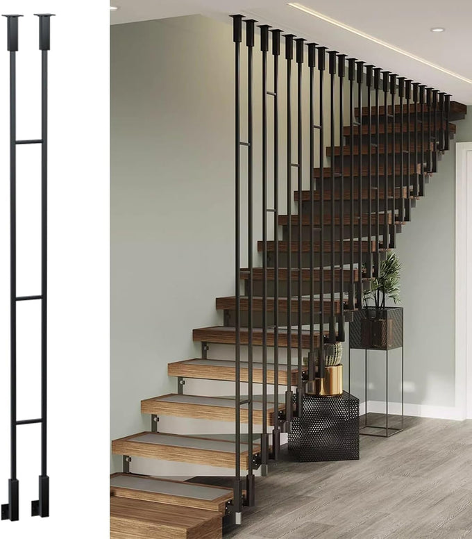 Customizable Styles Wrought Iron Balusters, Black/Gold/White Stair Rods for Steps/Corridor, Universal Metal Stair Spindles for Prevent Falling(Gold (1 pc),30in/76cm)