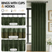 MIULEE Velvet Pinch Pleated Extra Wide Olive Green Blackout Curtains 60x84