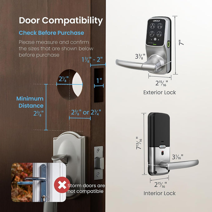 Lockly Secure Pro Wi-Fi Smart Lock with Handle