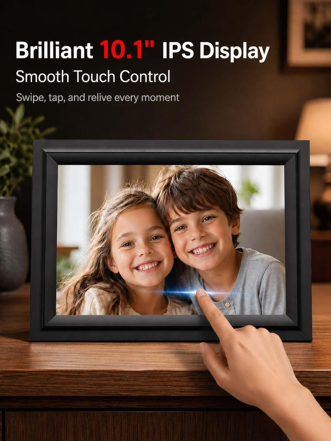 SAMMIX Digital Picture Frame 10.1 Inch WiFi Digital Photo Frame Electronic, IPS Touch Screen, 16GB, Tabletop&Wall-Mounted, Share Photos and Video with Uhale App, Birthday Gifts for Mom Women