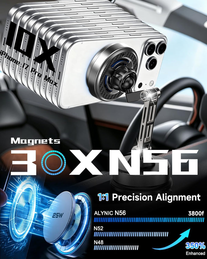 25W for Magsafe Car Mount Charger, Vacuum Magnetic Wireless Car Charger