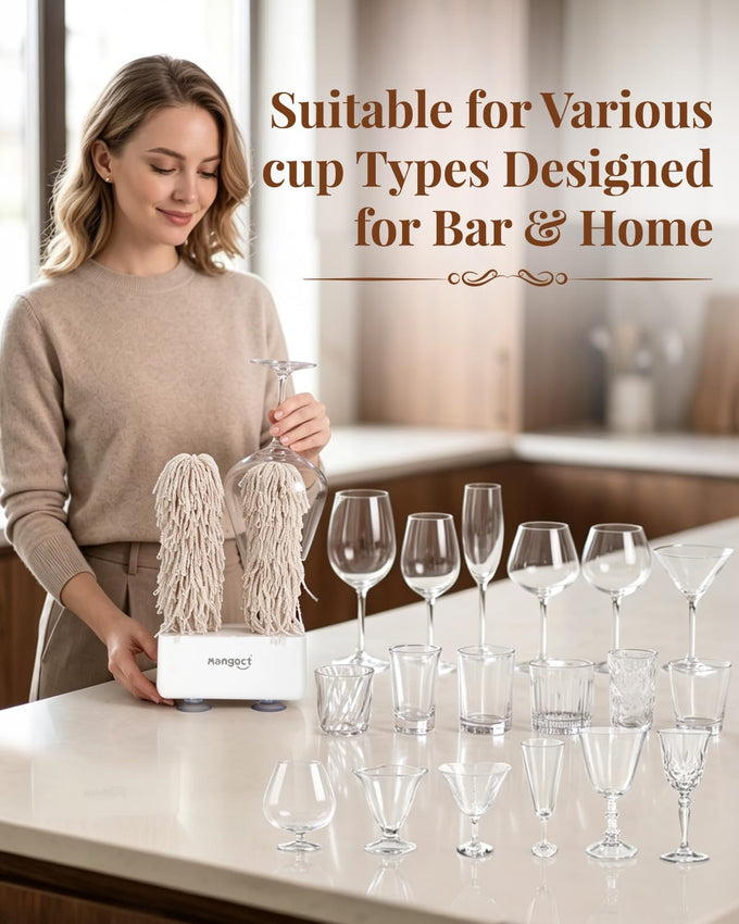 Wine Glass Polisher Machine for Home,600 RPM Dries Quick Clean