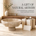 Natural Beige Travertine Pedestal Fruit Bowl, Heavyweight Geometric Diamond Faceted Stone Bowl, Modern Decorative Centerpiece Bowl for Kitchen Counter Island, Entryway Table & Dining Room